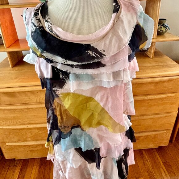 Abstract Multicolor Midi Dress - Picture 12 of 14